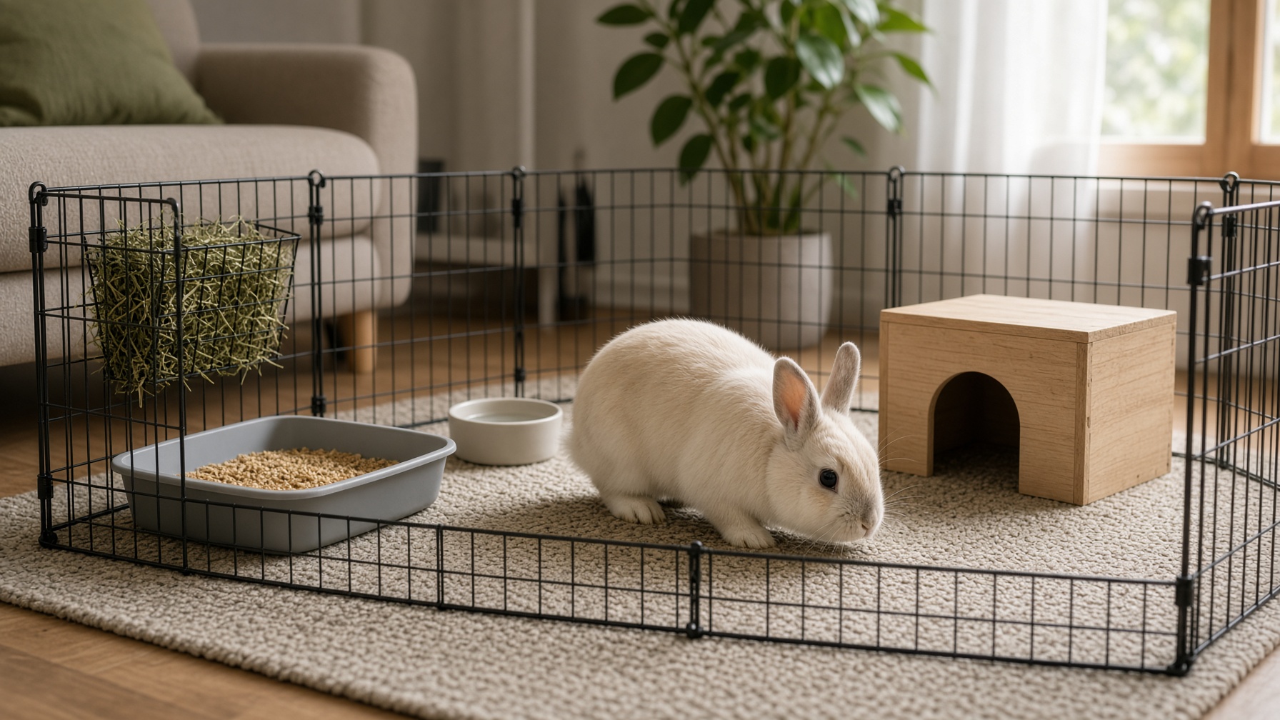Indoor rabbit setup